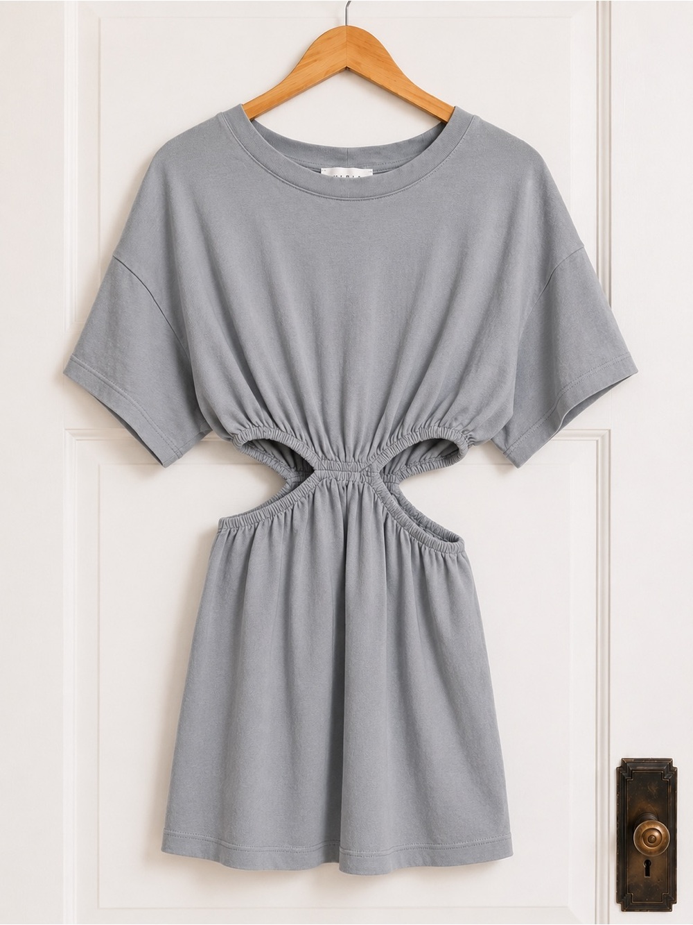 MABLE Gray Cutout T-Shirt Mini Dress Size M